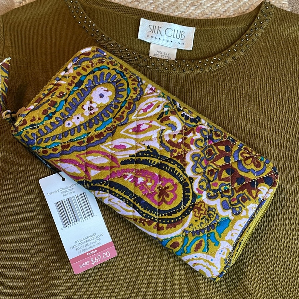 NWT Vera Bradley Paisley Quilted Cloth Wallet - Picture 10 of 10